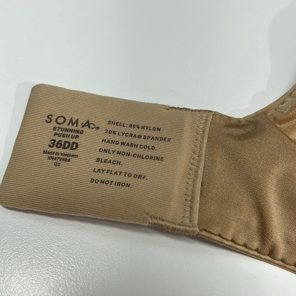 Soma Stunning‎ Push Up Bra Women's 36DD Nude 36E Supportive Comfort Underwired - Picture 7 of 7